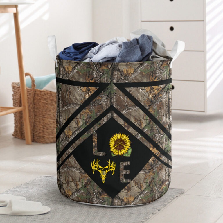 Love hunting sunflower basket laundry