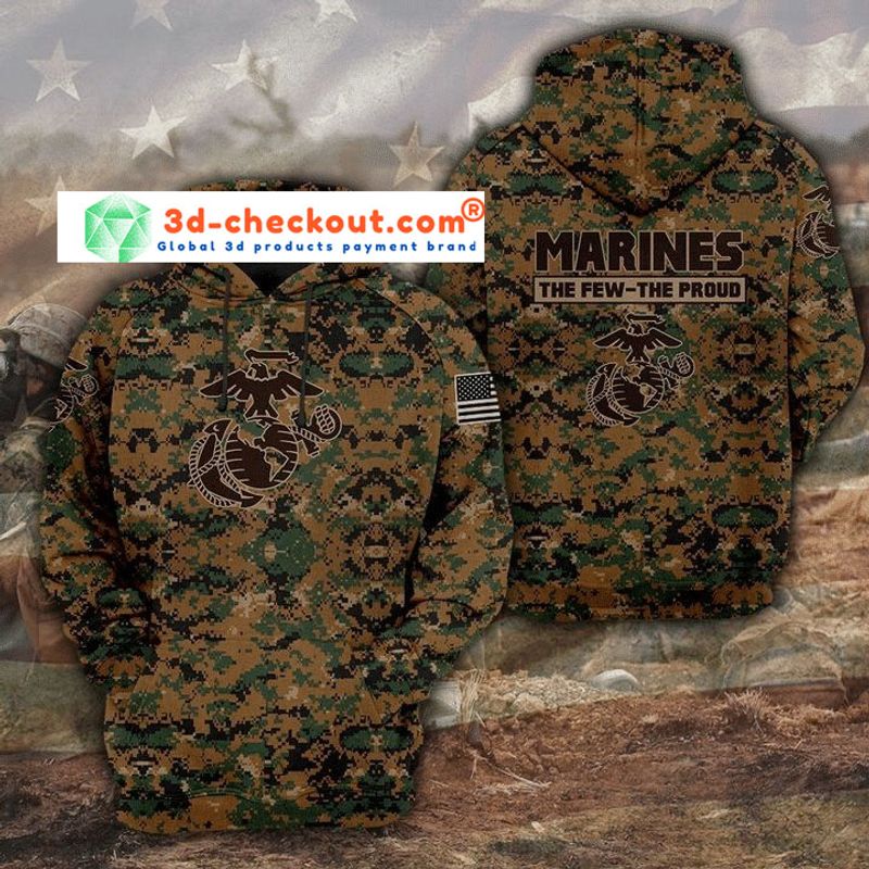 Marines camo forest the few the proud 3D hoodie