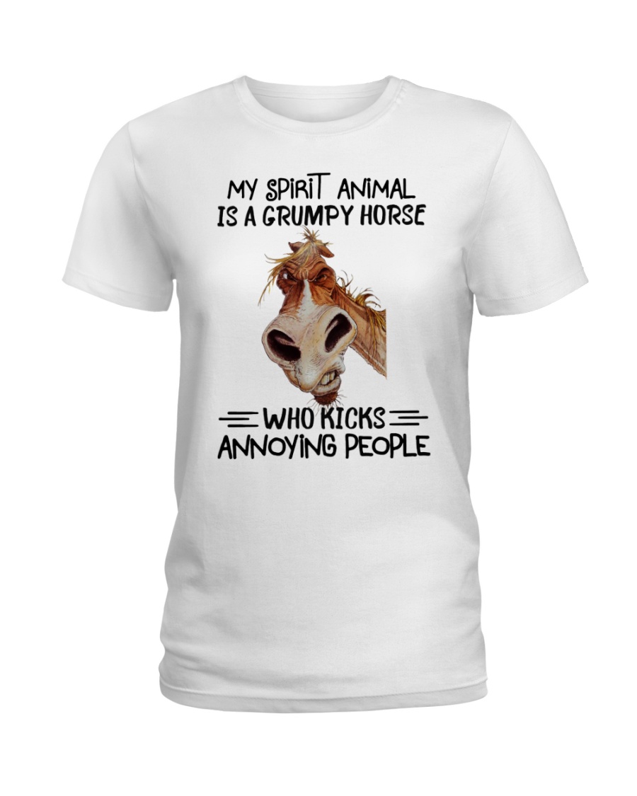 My Spirit Animal Is A Grumpy Horse Who Kicks Annoying People Shirt4