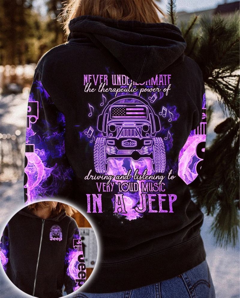 Never underestimate the therapeulic power of in a jeep 3D hoodie