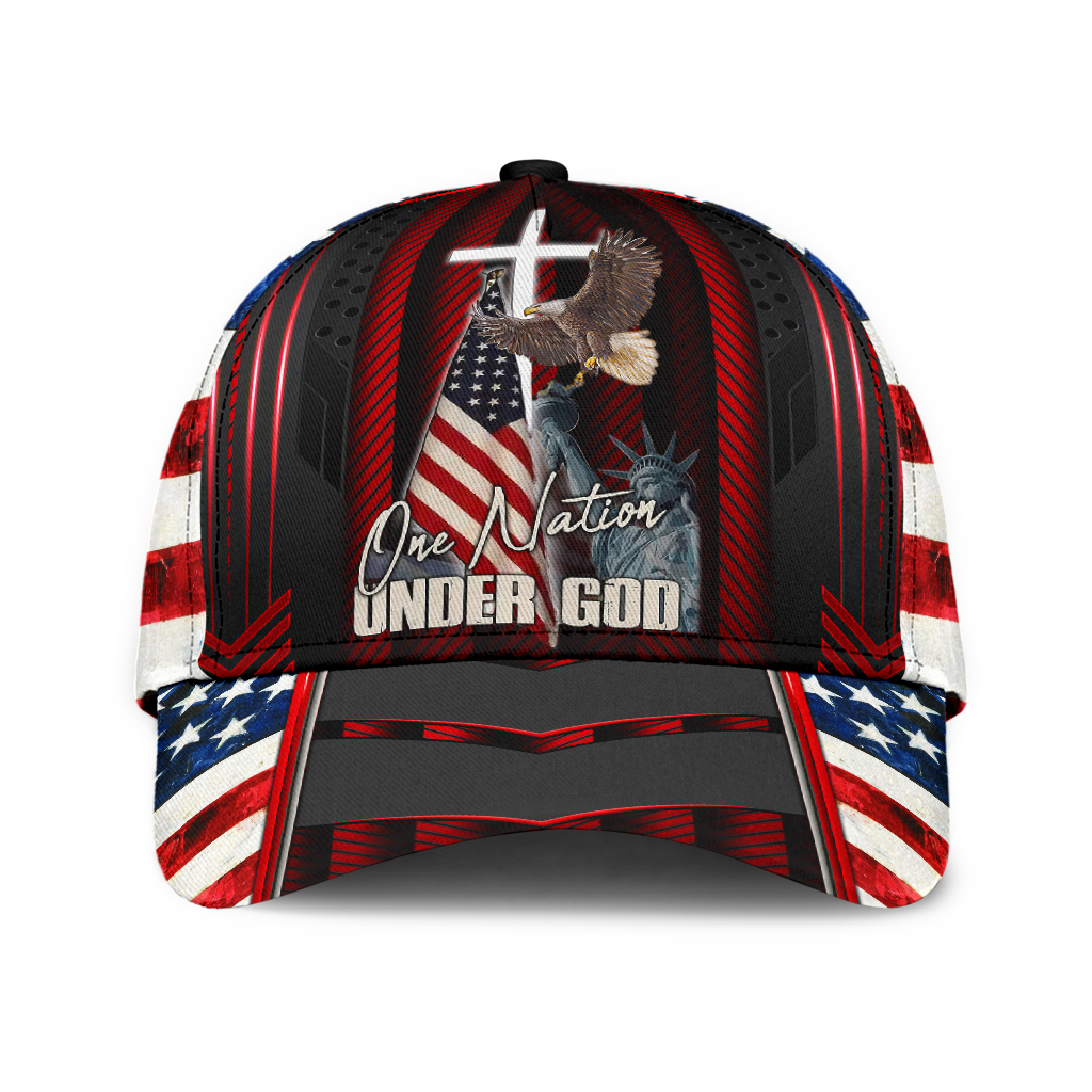 One nation under god eagle American flag classic cap