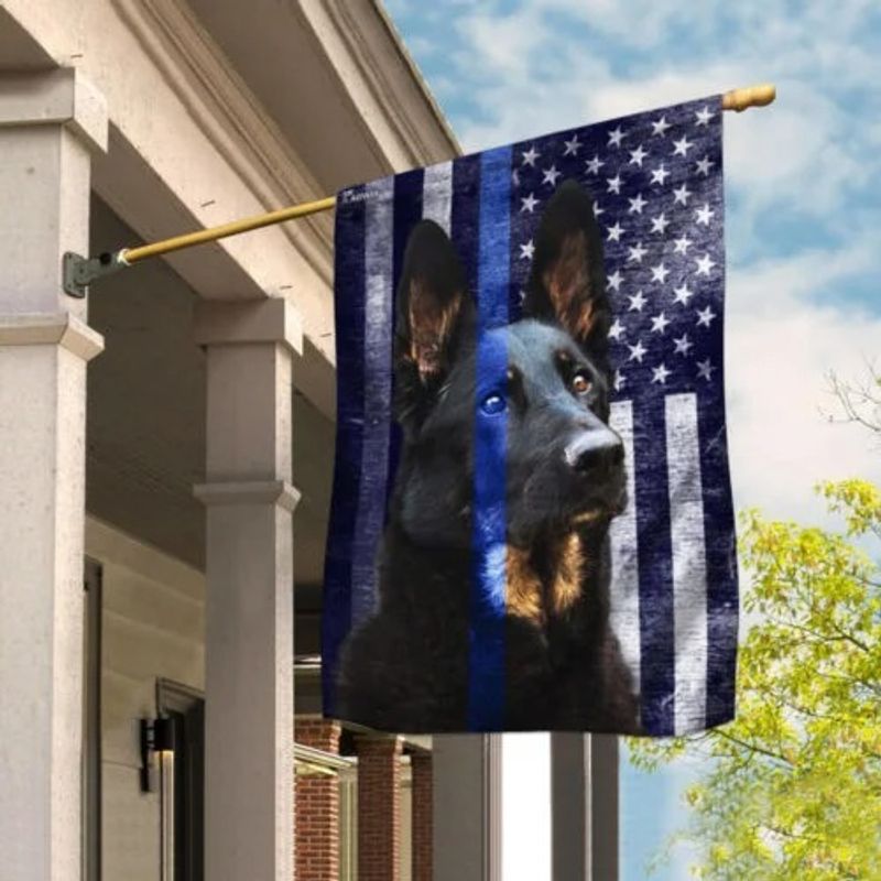 Police dog the thin blue flag