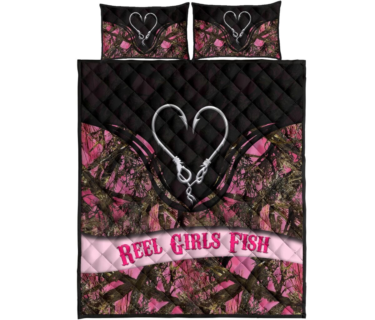 Reel girl fish quilt bedding set4