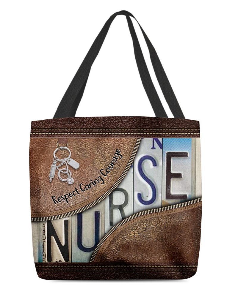 Respect caring courage custom name tote bag