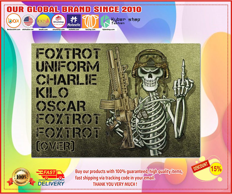 Skeleton Foxtrot uniform charlie kilo oscar doormat 4