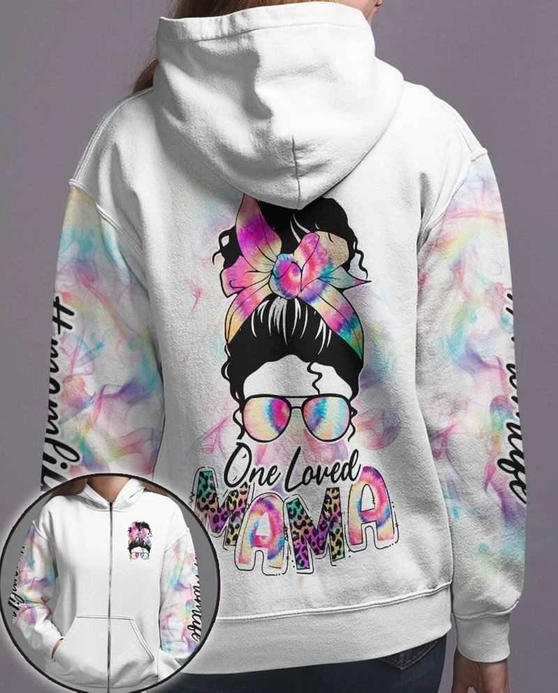 Skull coloful one loved mama 3D hoodie