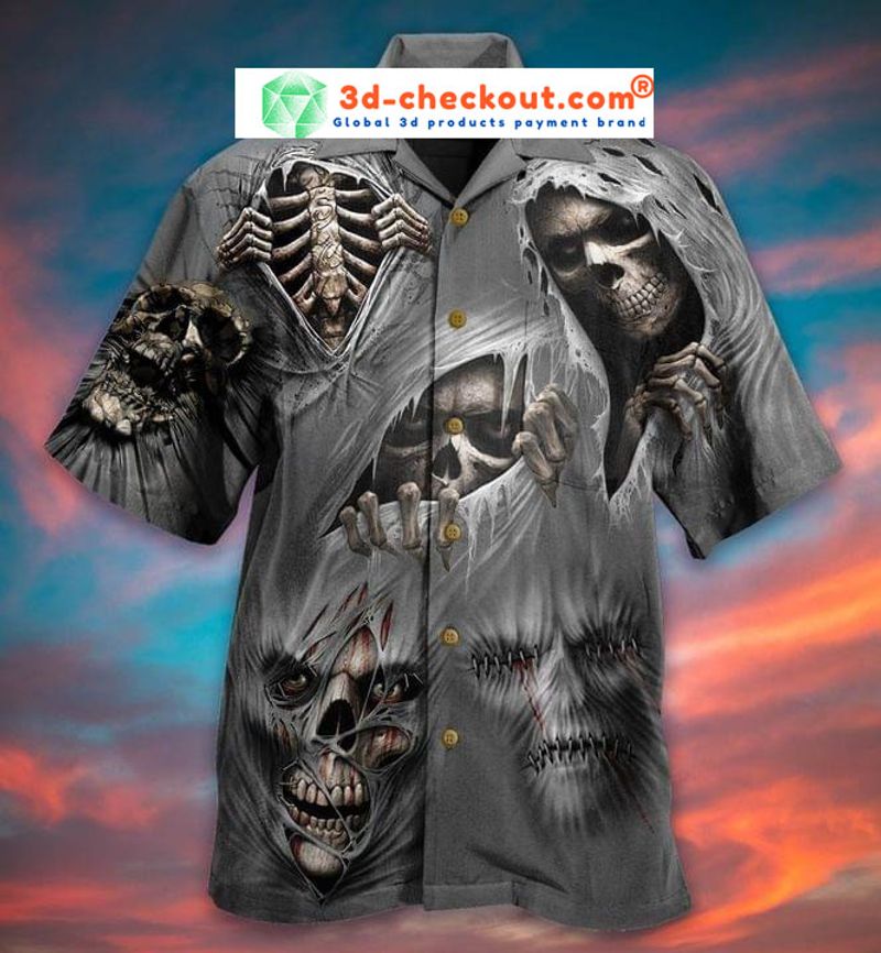 What scares you excites me skull hawaiian shirt