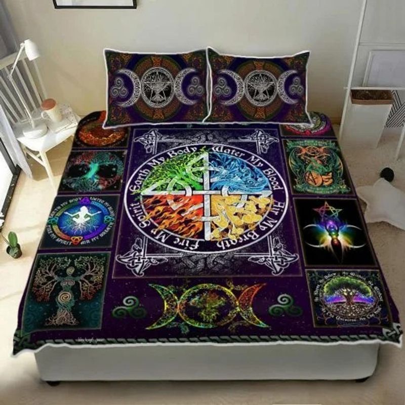 Wiccan witch pagan quilt bedding set 2