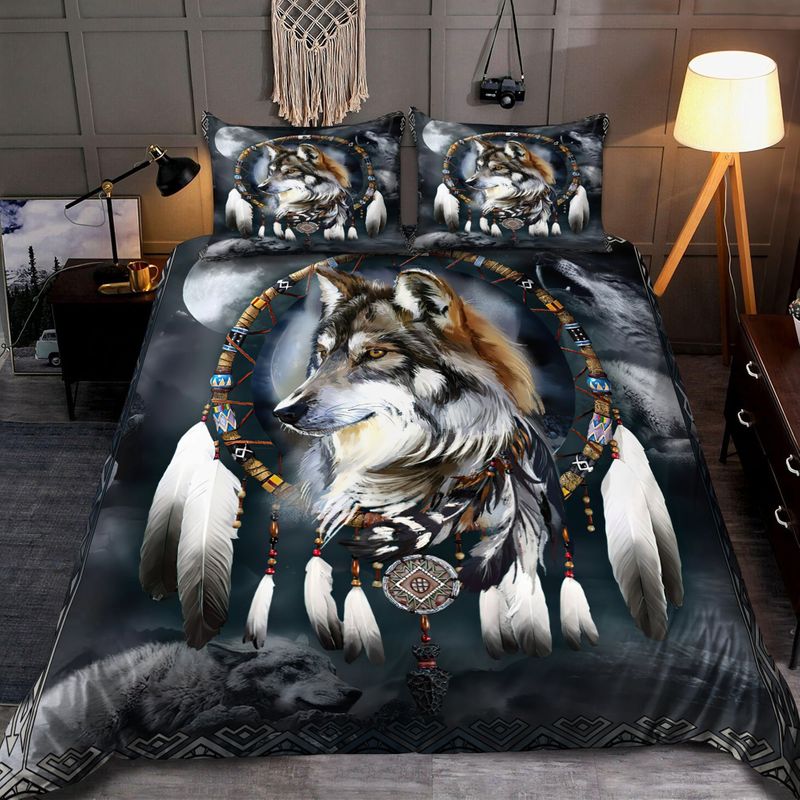 Wolf native American bedding set