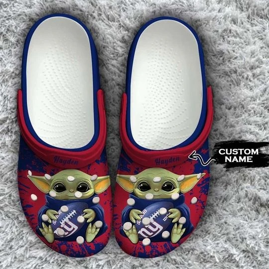 Baby Yoda New York Giants custom name crocs crocband clog