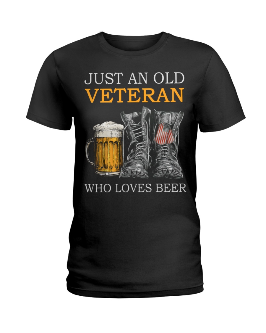 Beer and Shoes Just An Old Veteran Who Loves Beer Shirt7