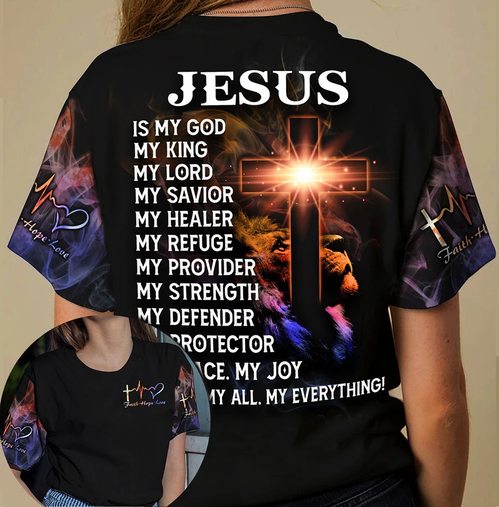 Cross Jesus is my god my king my lord 3D hoodie