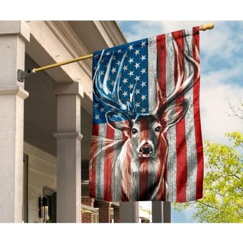 Deer American flag