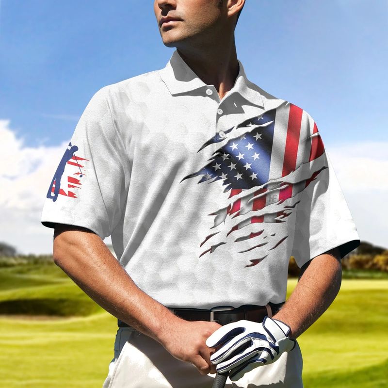 Golf American Flag Polo Shirt4