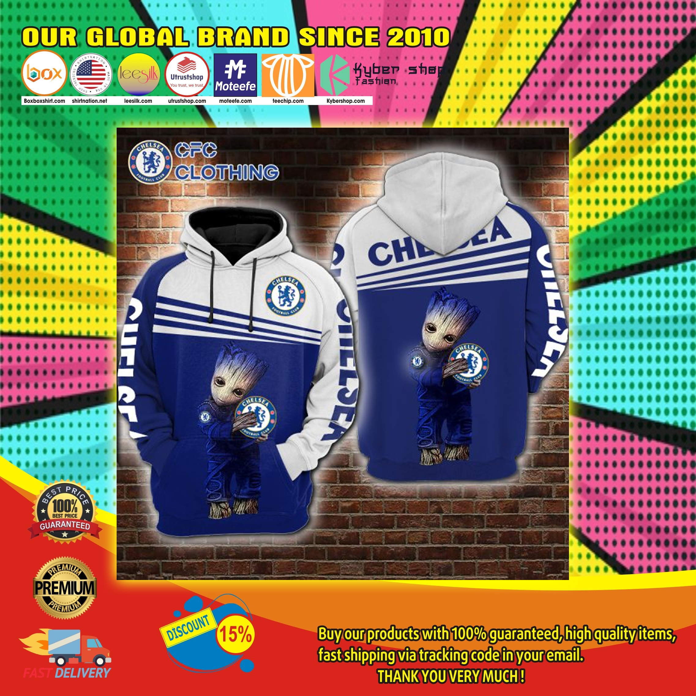 Groot Hug Chelsea 3d over print hoodie1