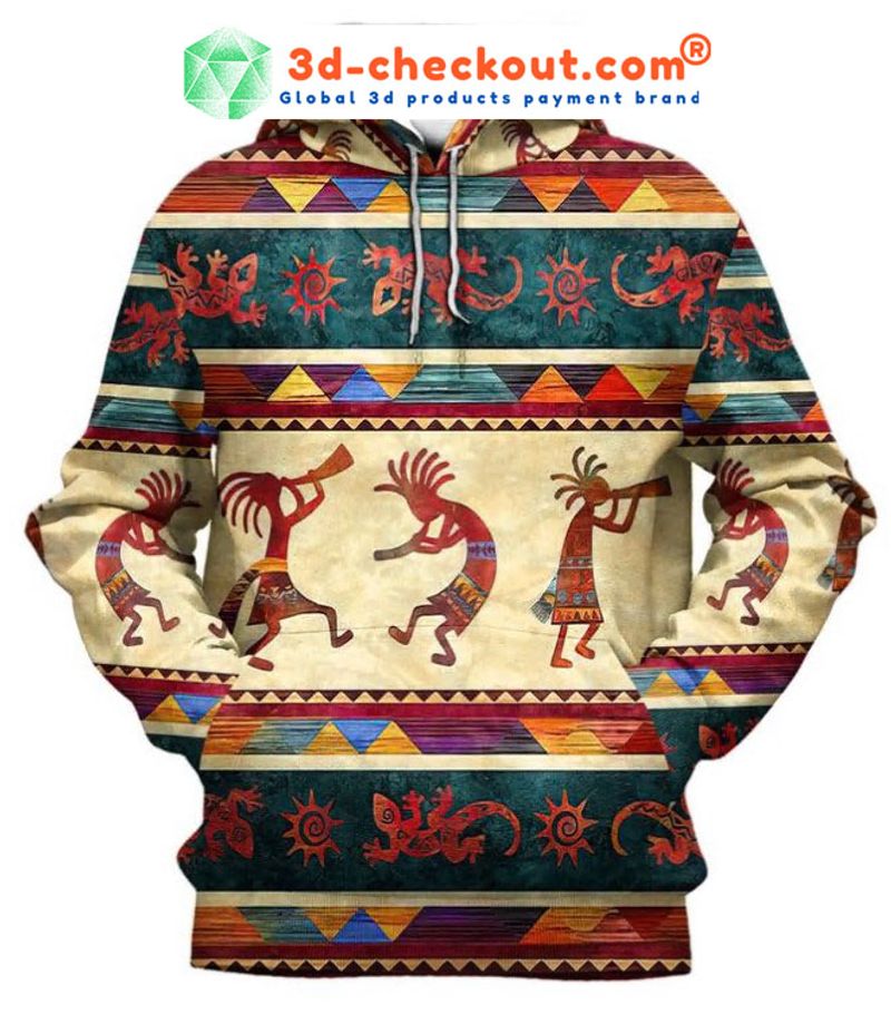 Indigenous native 3D hoodie and shirt4