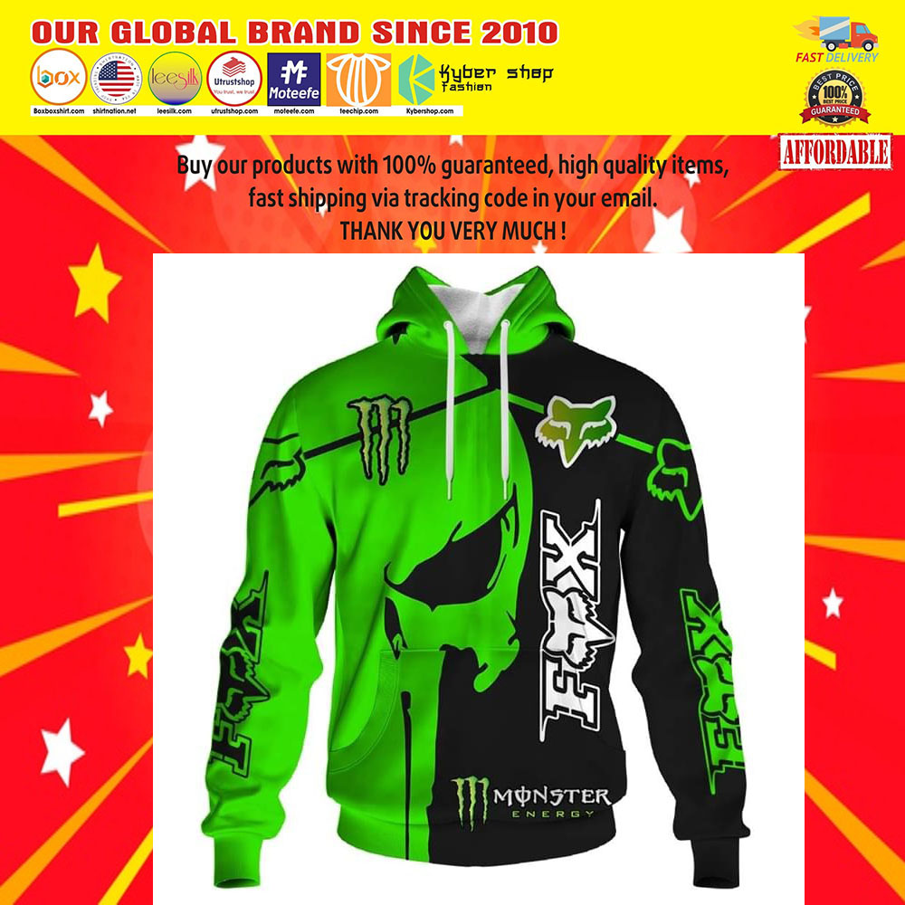 Monster Enegry Punisher skull 3d Over print hoodie5