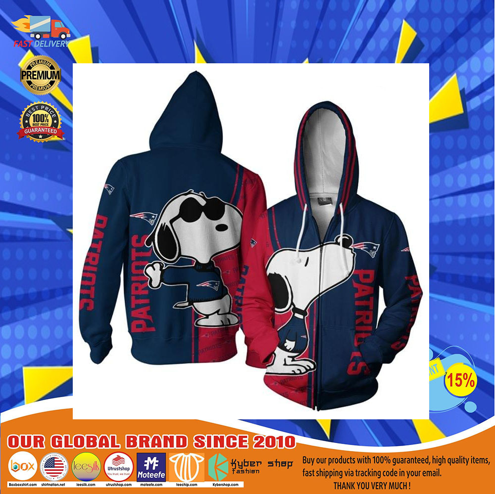 New England Patriots Snoopy dog 3D hoodie