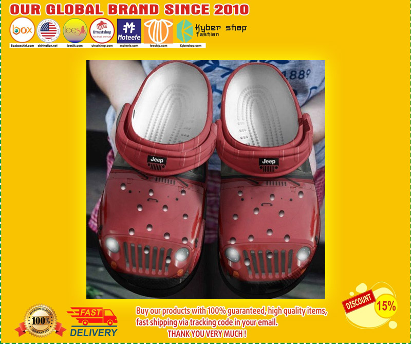 Red jeep croc shoes 1