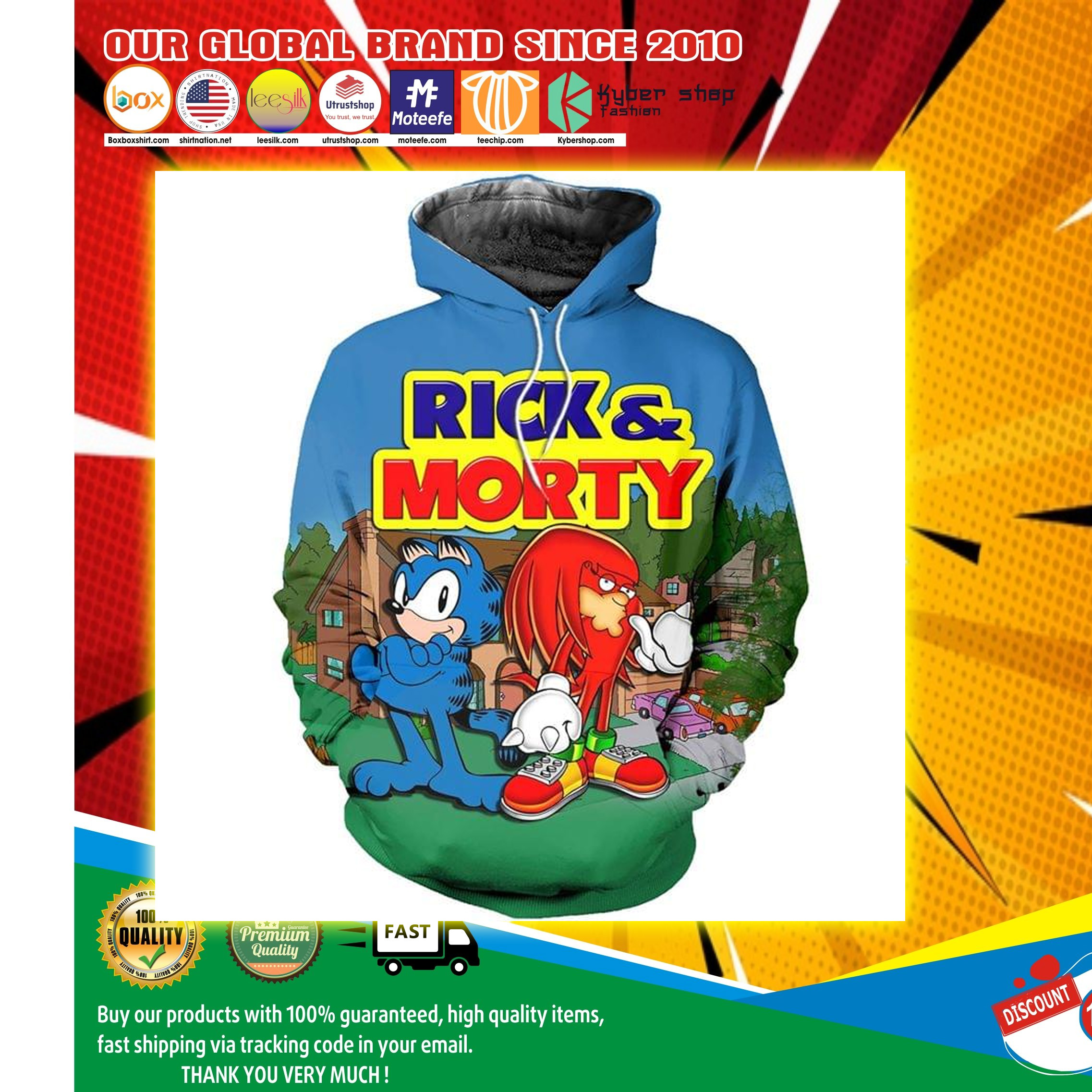 Rick and morty Sonic the hedgehog 3d hoodie4