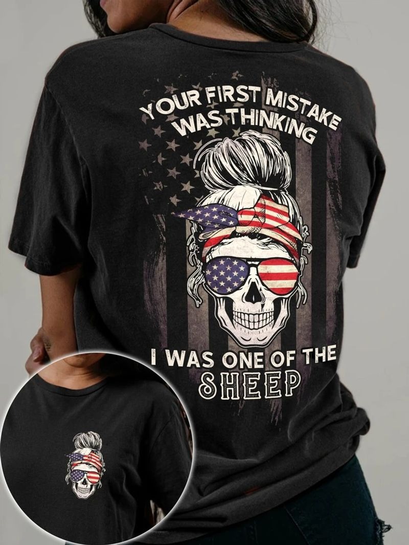 Skull American your first mistake was thinking I was one of the sheep 3D hoodie