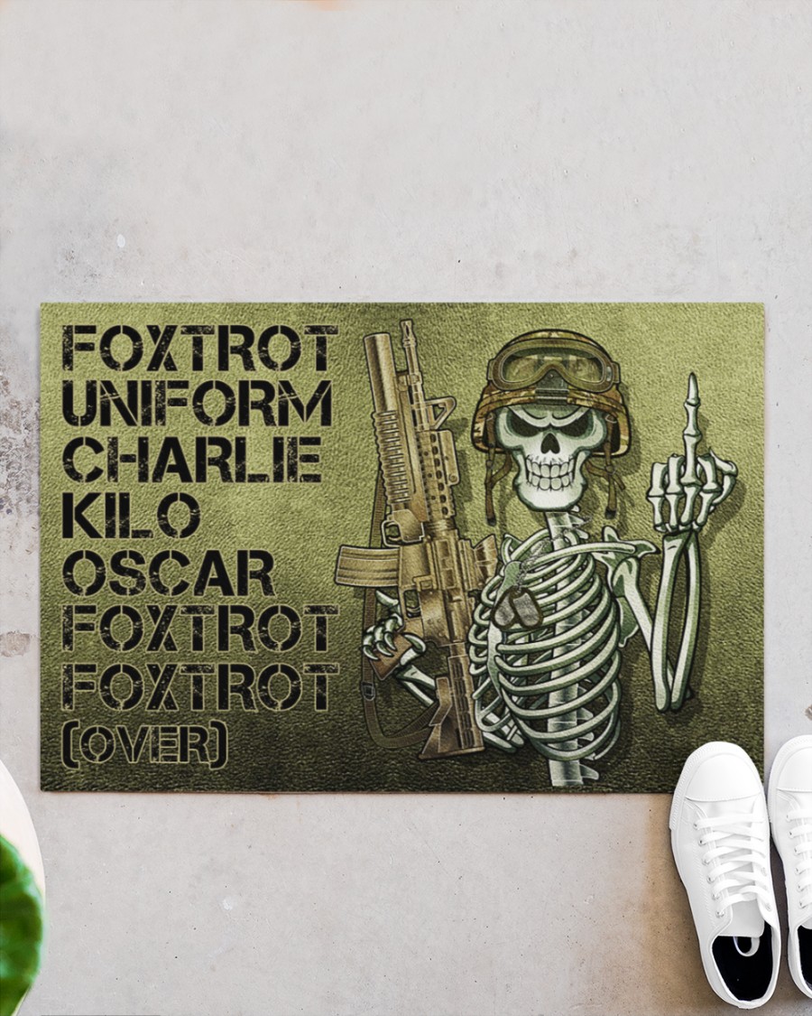 Skull Skeleton foxtrot uniform charlie kilo oscar foxtrot doormat 4