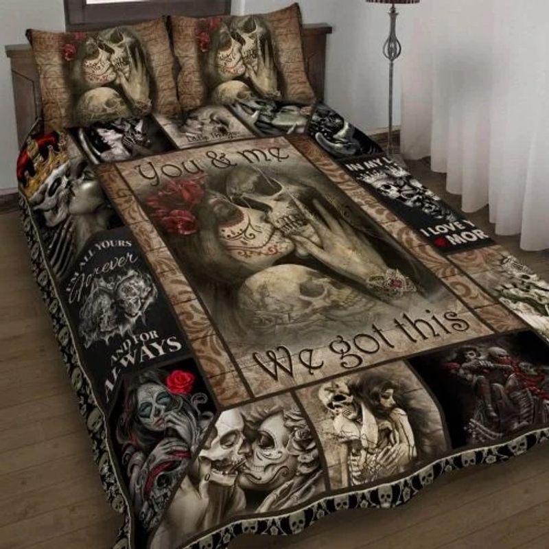Skull You and me we got this quilt bedding set