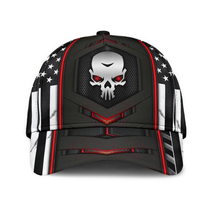 Skull red flag cap