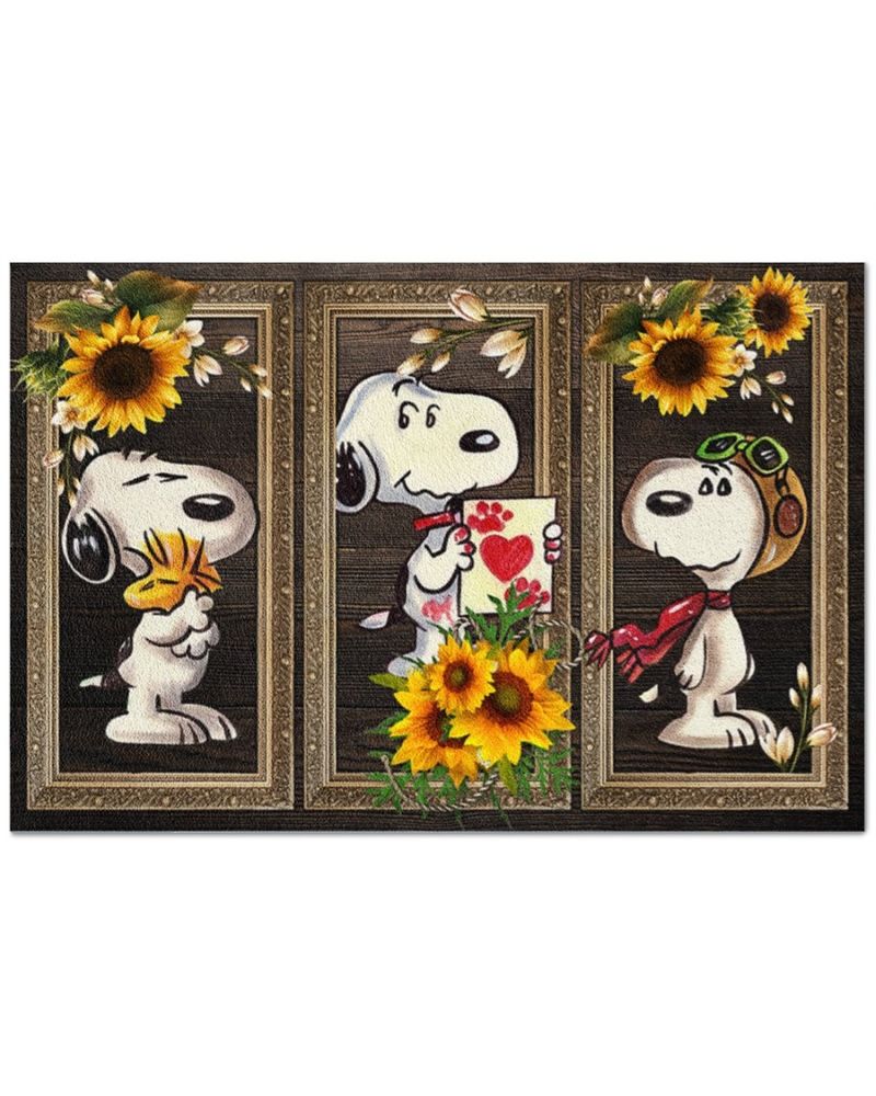 Snoopy doo sunflower doormat