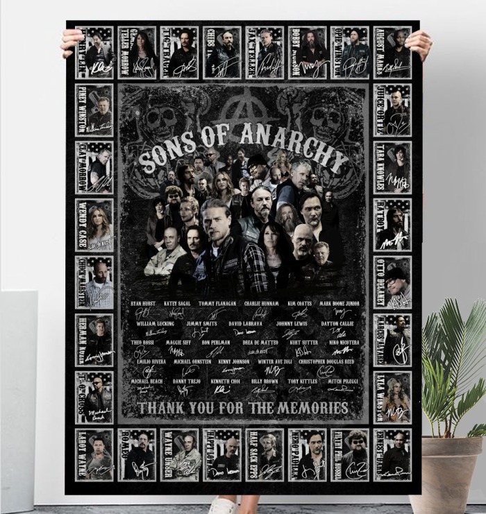 Sons of anarchy signatures thank you for the memories blanket 2