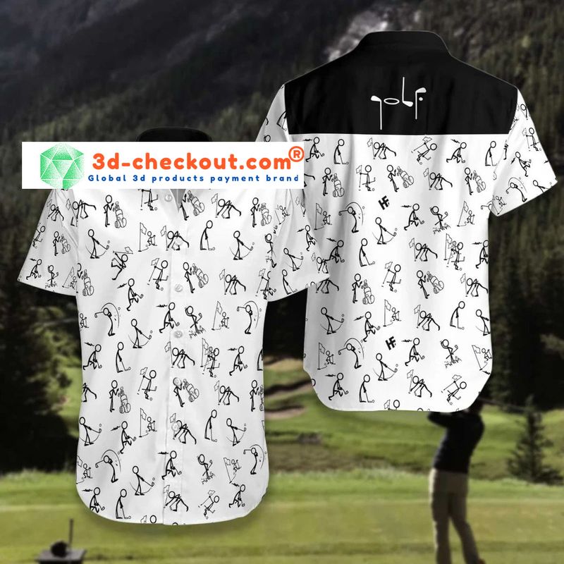 Stickfigures playing golf hawaiian shirt3