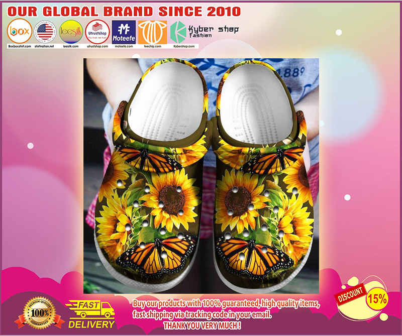 Sunflower butterfly croc shoes crocband 1