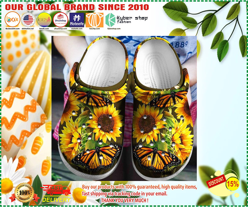 Sunflower butterfly croc shoes crocband 2