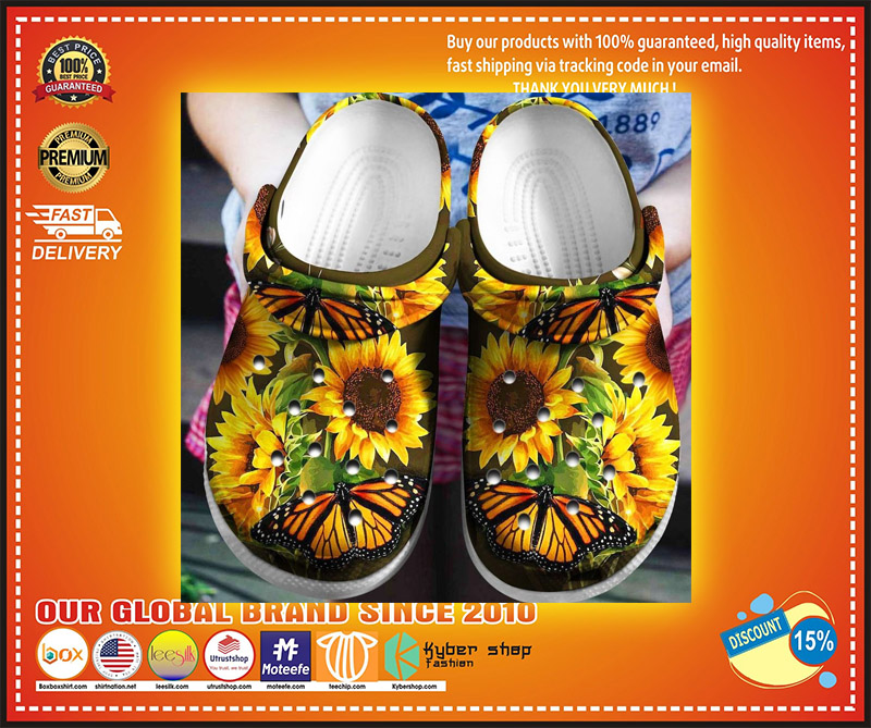 Sunflower butterfly croc shoes crocband 3