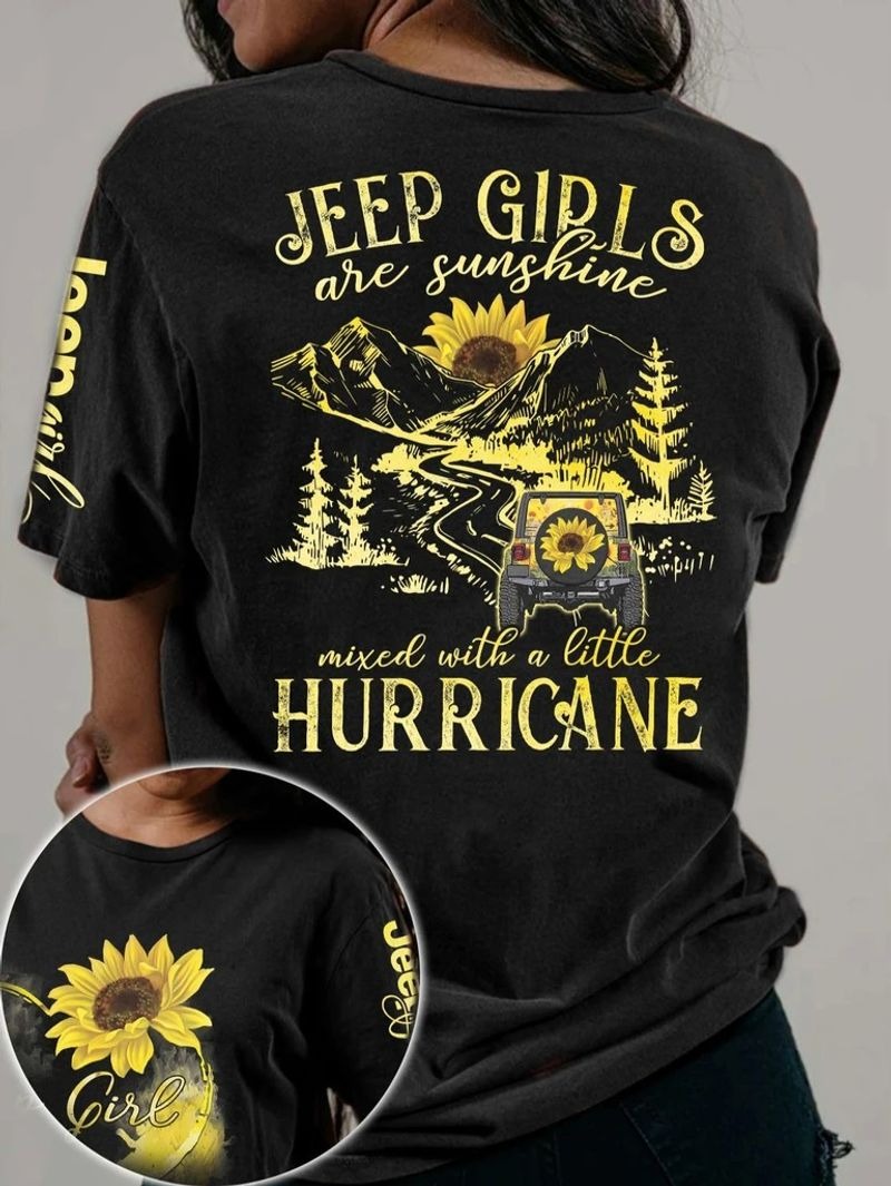 Sunflower jeep girls are sunshine mixed with a little hurricane 3D hoodie