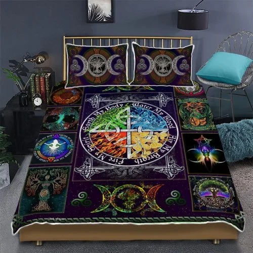 Wiccan witch pagan quilt bedding set 4