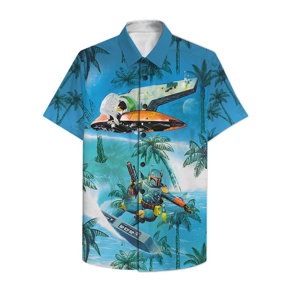 Dadalorian Surfing Hawaiian ShirtA