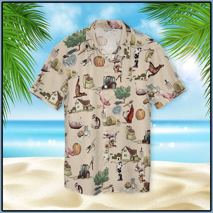 Farm Animal Yoga Pose Hawaiian Shirt6