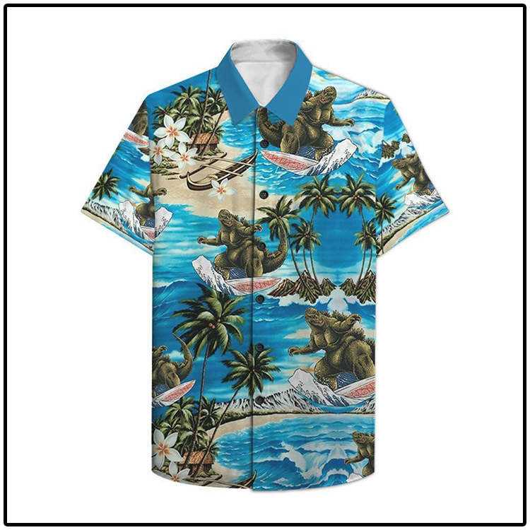 Godzilla Surfing Hawaiian Shirt1