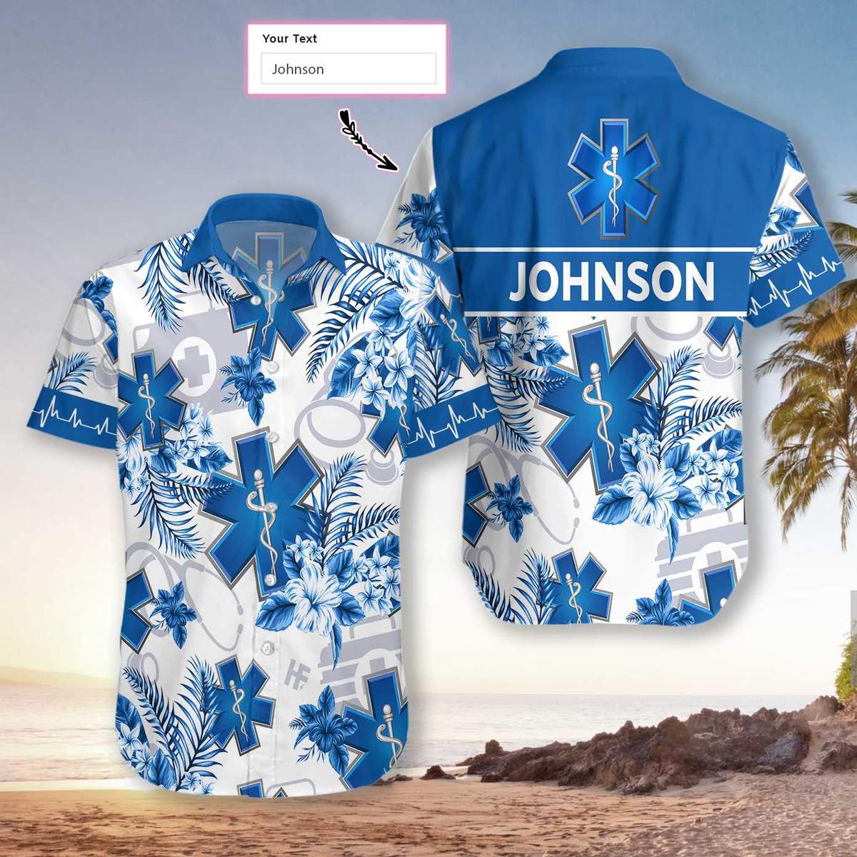 Paramedic Name Custom Hawaiian ShirtC