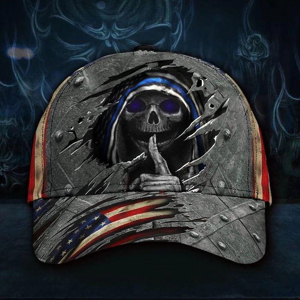 American Flag Skull Cap