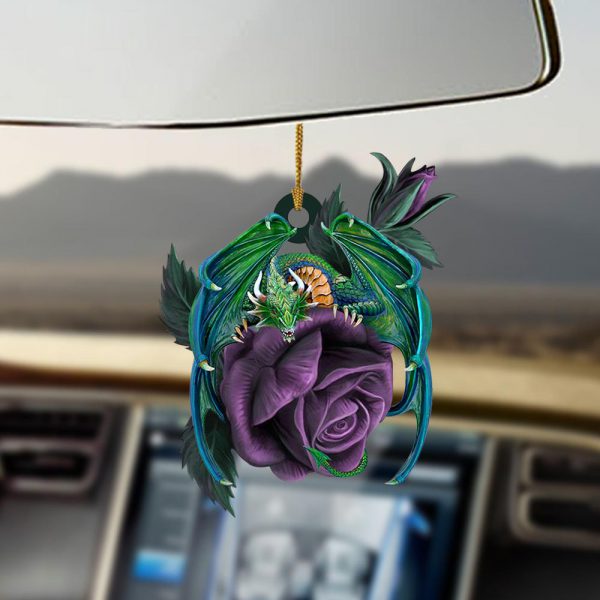 Dragon Purple Rose Two sided Ornament 600x600 1