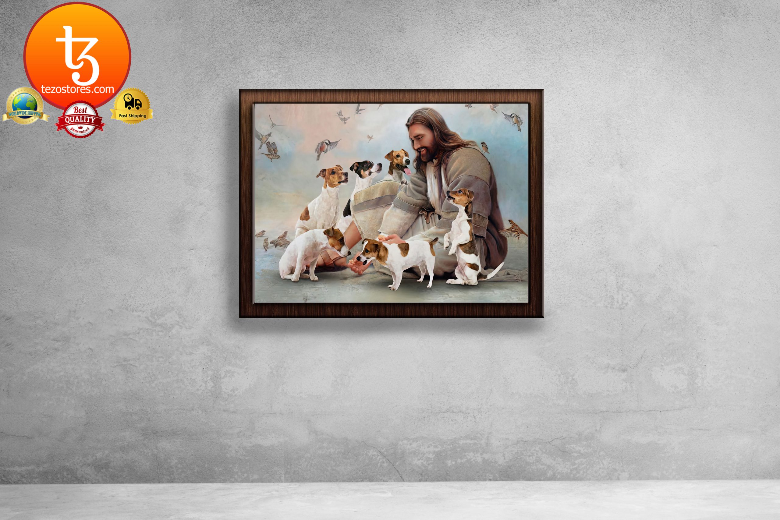 God surrounded by Jack Russell Poster1