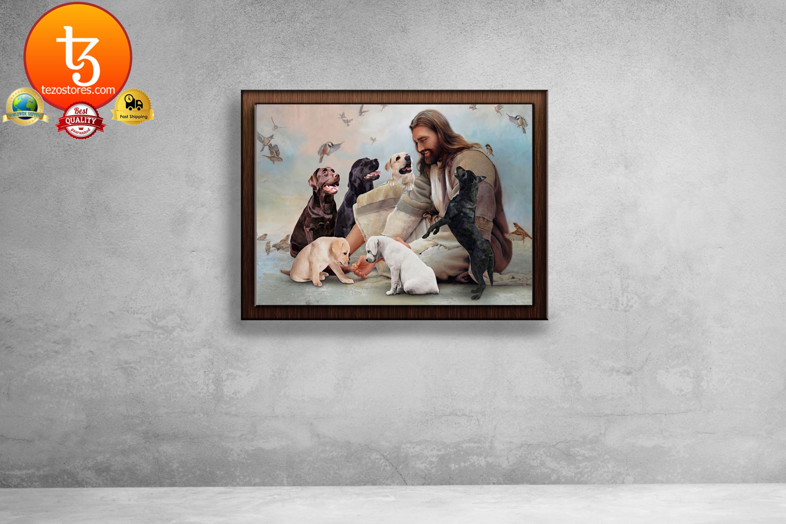 God surrounded by Labrador angels Poster1