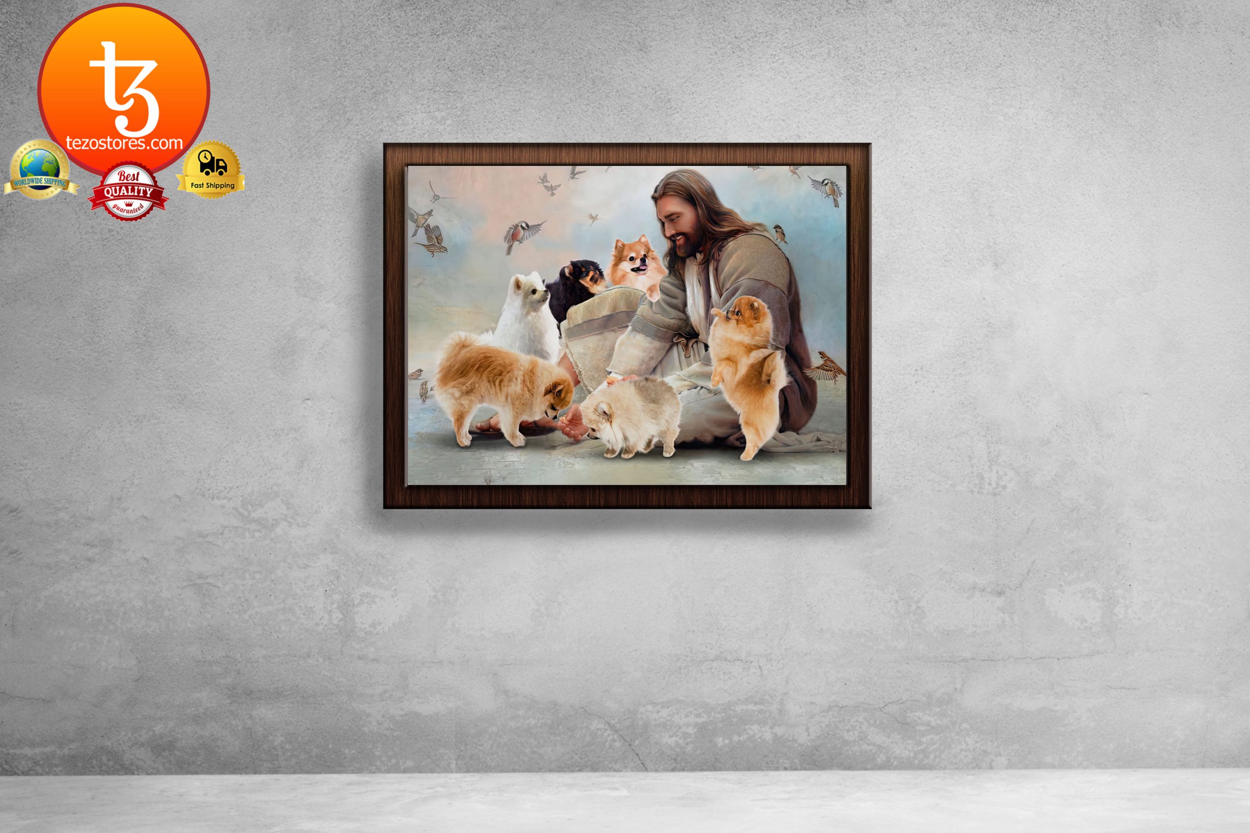 God surrounded by Pomeranian angels Gift for u Poster1