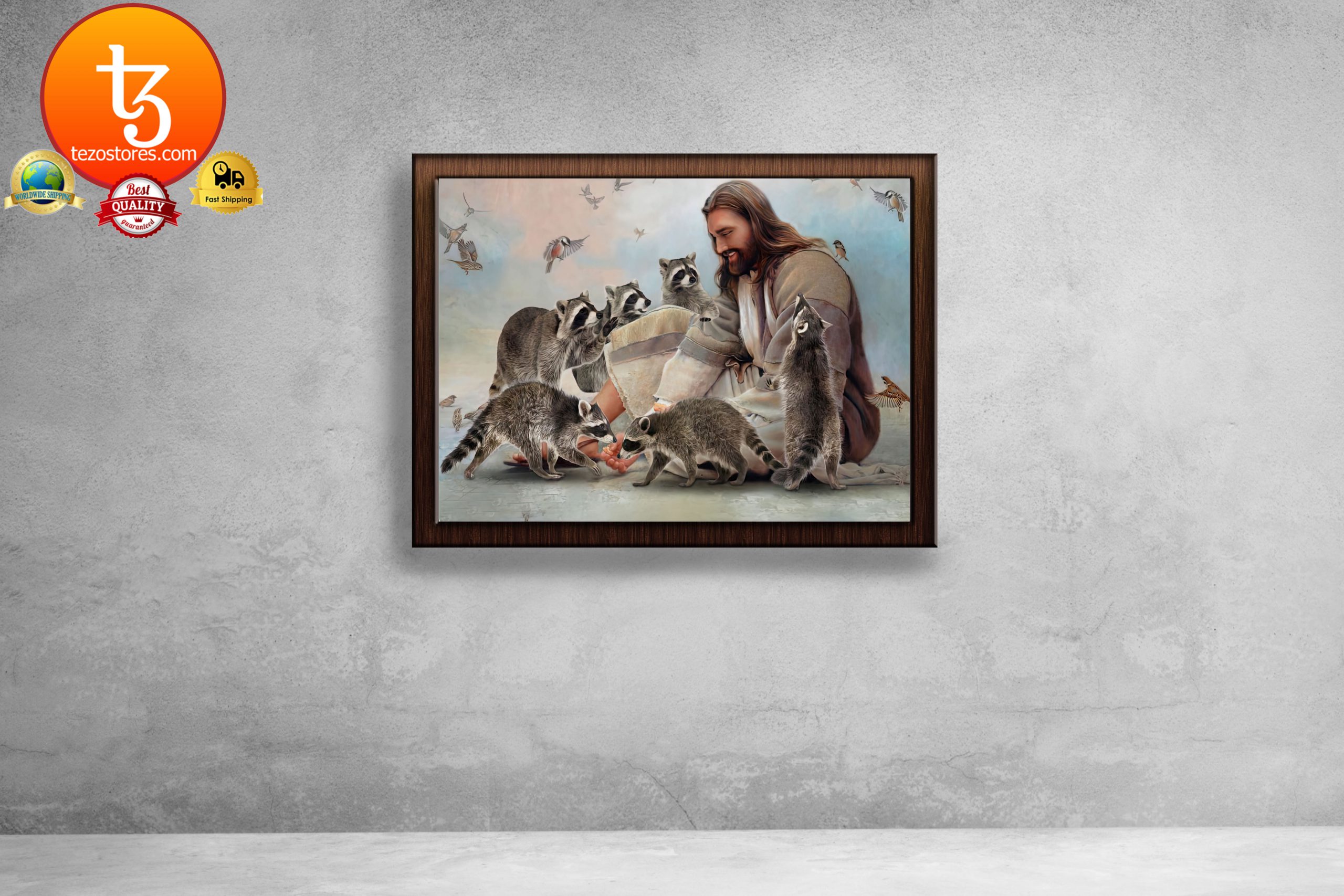 God surrounded by Raccoon Poster1 1