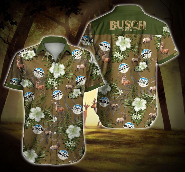 Busch beer deer hawaiian shirt 1