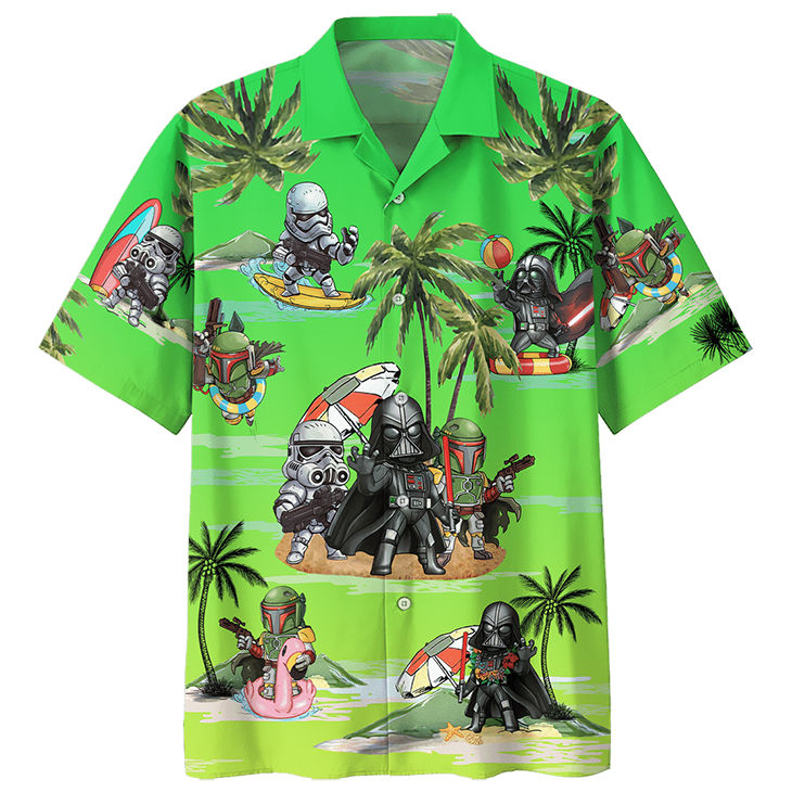 Darth vader boba fett stormtrooper summer time hawaiian shirt 1