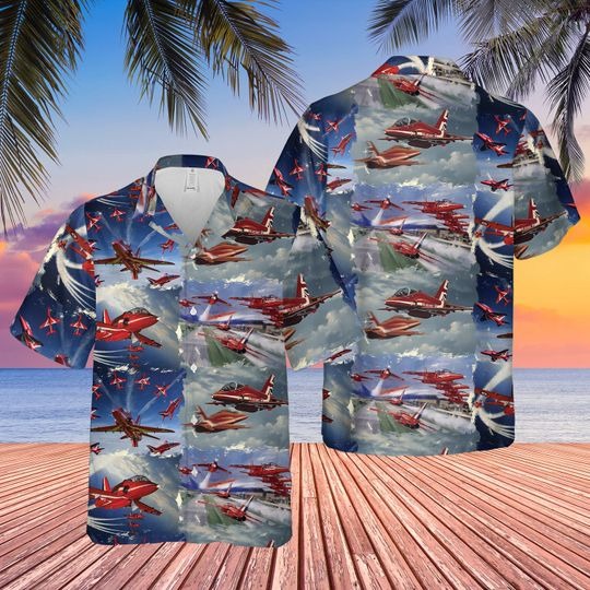 Red arrows air show hawaiian shirt 1