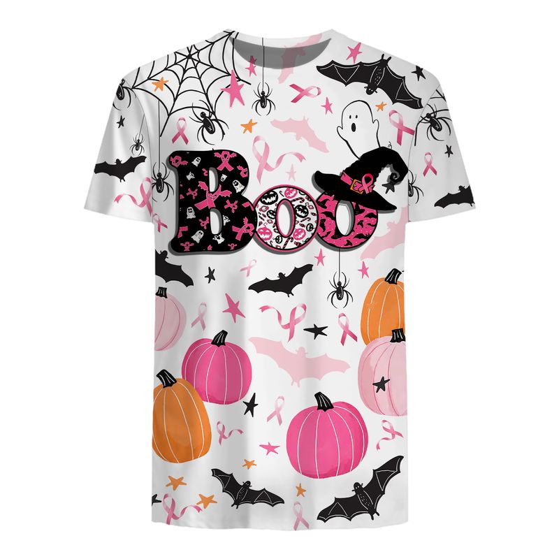 Breast Cancer Awareness Boos pumpkins Halloween 3d hoodie shirt 1